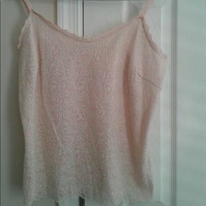 2 Camisoles Light Peach & Cream texture vines XL